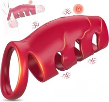 Vibrating Penis Sleeve Cock Ring Penis Ring with 10 Vibration Penis Enlarger