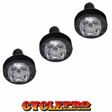 Black Billet Fairing Windshield Hardware Kit 96-13 Harley Touring CHROME SKULL G