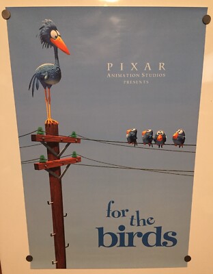 3 rare Pixar short subject posters - For The Birds, Day & Night, Partly Cloudy!!