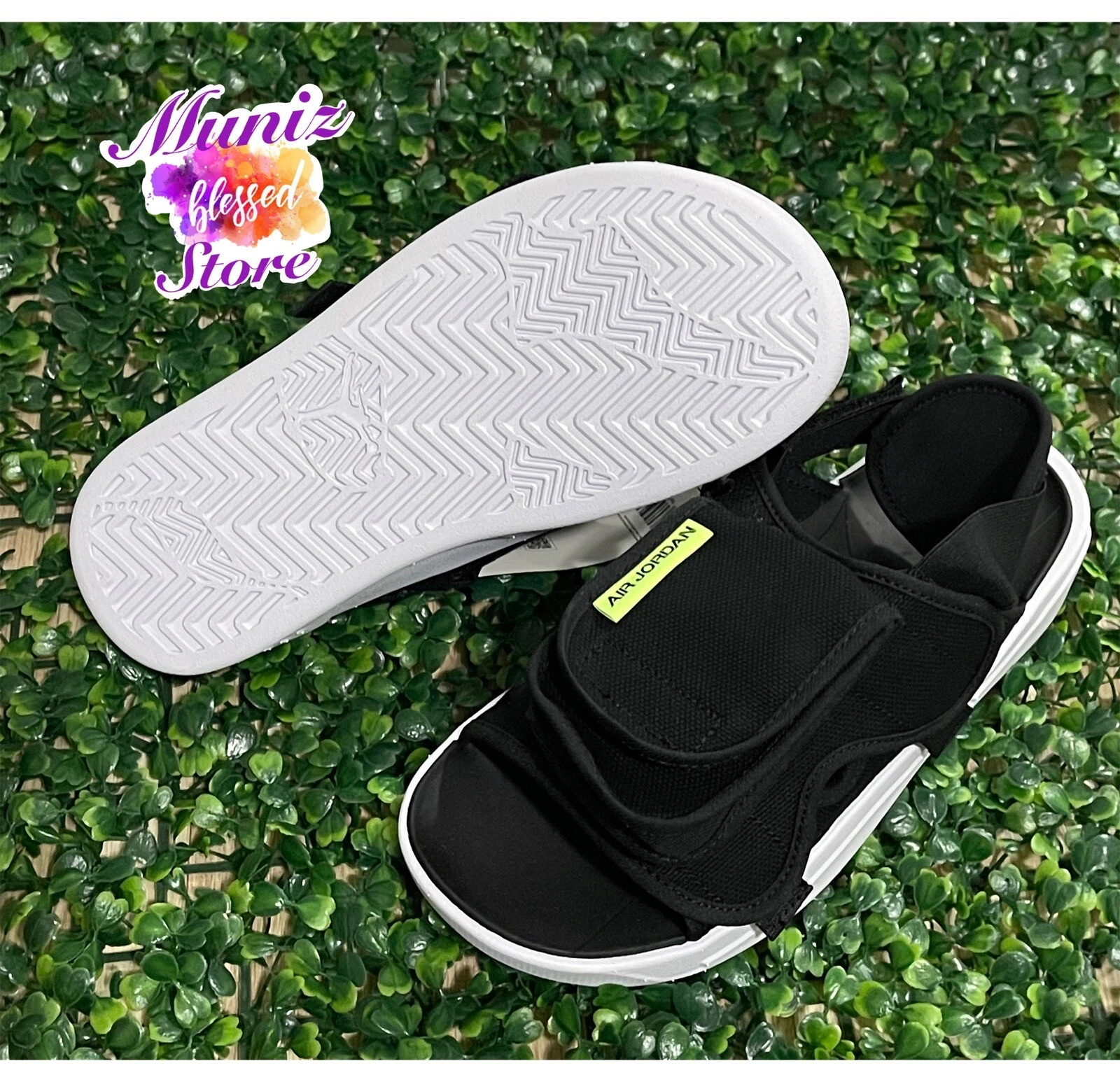 Sandali Air Jordan LS Slide uomo taglia 9 CZ0791 002 nero bianco verde fantasma retrò