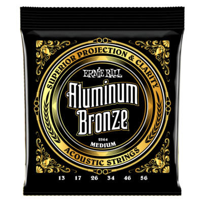 Ernie Ball 2564 Aluminum Bronze Acoustic Guitar Strings gauges 13-56