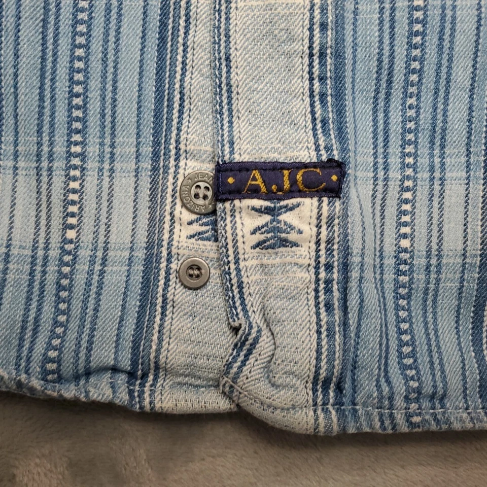 Vintage Arizona Jeans Company Shirt Mens XL Blue Aztec Stripe Retro 90s Y2K - Image 3 of 4
