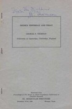 George Paget Thomson Autograph