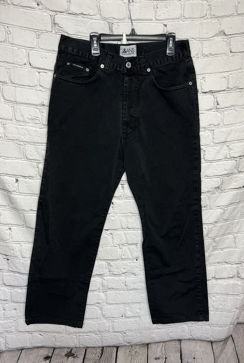 Vintage Dolce & Gabbana J&ANs Black Relaxed Button Fly Size 32X 27