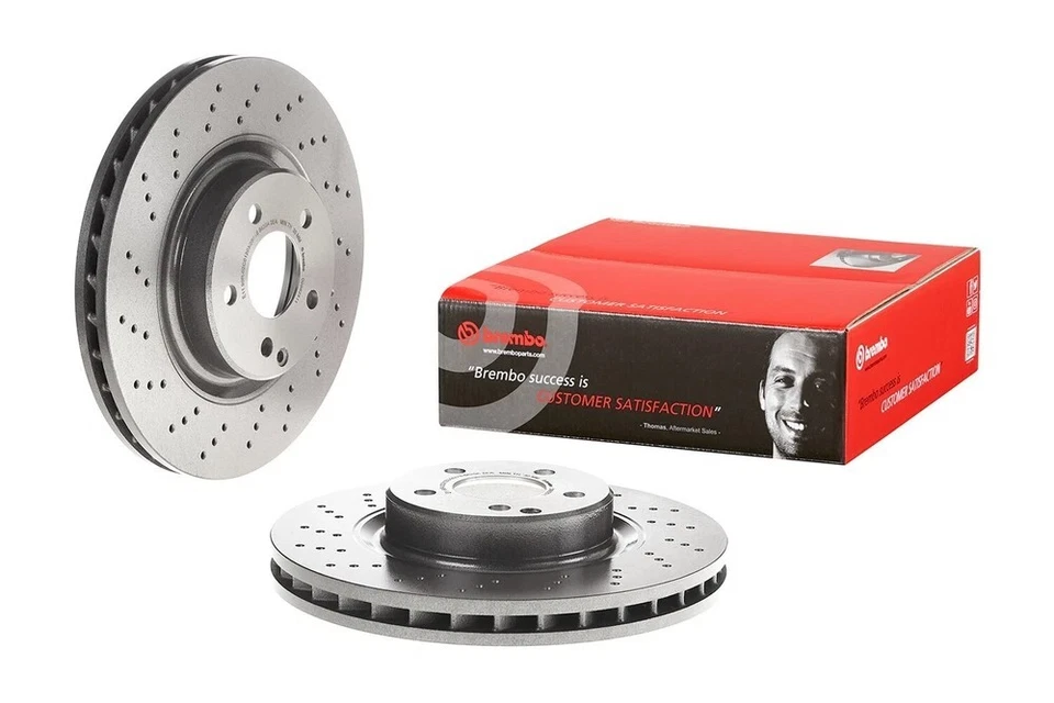 Rotor de freno de disco perforado con recubrimiento UV Brembo para W211 R230 delantero izquierdo o derecho 330 mm Foto 4 de 4
