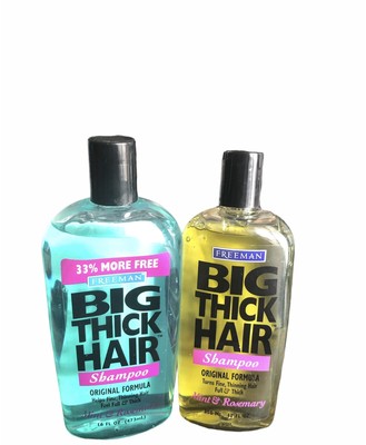 99% Full VTG Freeman Big Thick Hair Shampoo Mint Rosemary RARE HTF, 16oz & 12oz