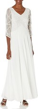 NWT 229 J Kara Women's 10 Petite 3/4 Sleeve Geo Beaded Gown