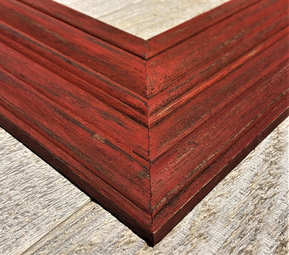 F004-430 3-1/2" Barn Red Distressed Distressed Picture Frame - Image 2 of 2