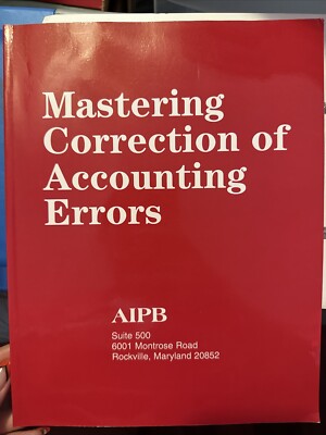 Mastering Correction Of Accounting Errors