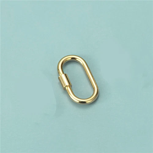 925 Sterling Silver Oval Link Lock Enhancer Bail Carabiner Clasp Connector - Picture 3 of 5