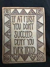 Collectible Tile Art With Thoughts "Mud Pies For The Soul" Wild Rooster Art Work