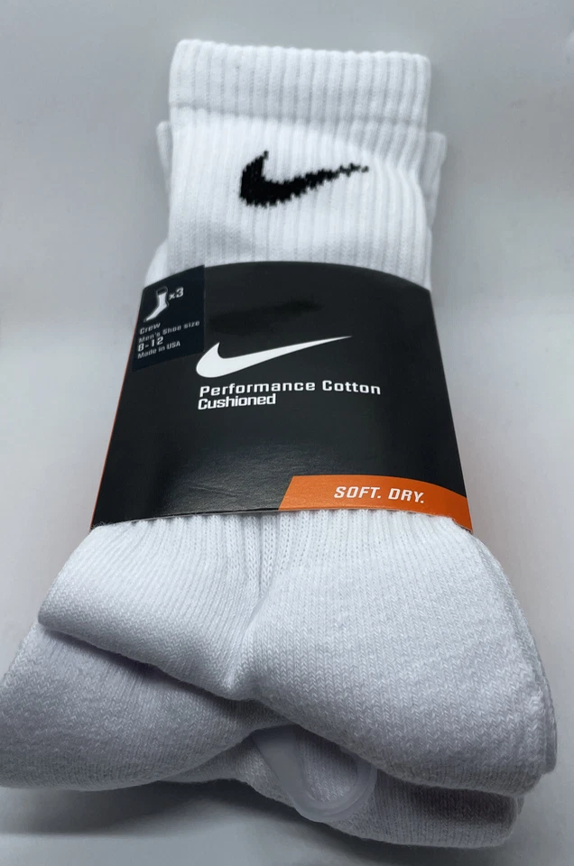 NUEVO ORIGINAL NIKE Unisex Rendimiento Cojín Crew Entrenamiento Calcetines Largos (3 Pares) Foto 4 de 4
