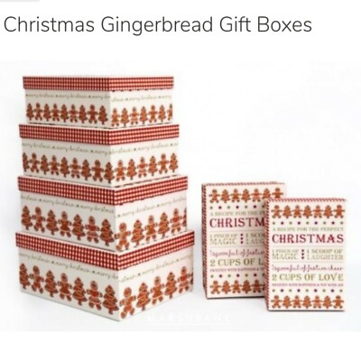 Stapel 6 Weihnachts Lebkuchen Geschenkboxen ABVERKAUF