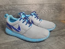 Nike roshe Run Customs Lightning Storm Shoe gray and blue 4y 5.5 WMNS Nike I