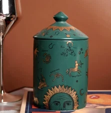 Forasetti Big Eyes Jar With Lids Ceramic Decorative Candle Holder Storage Box