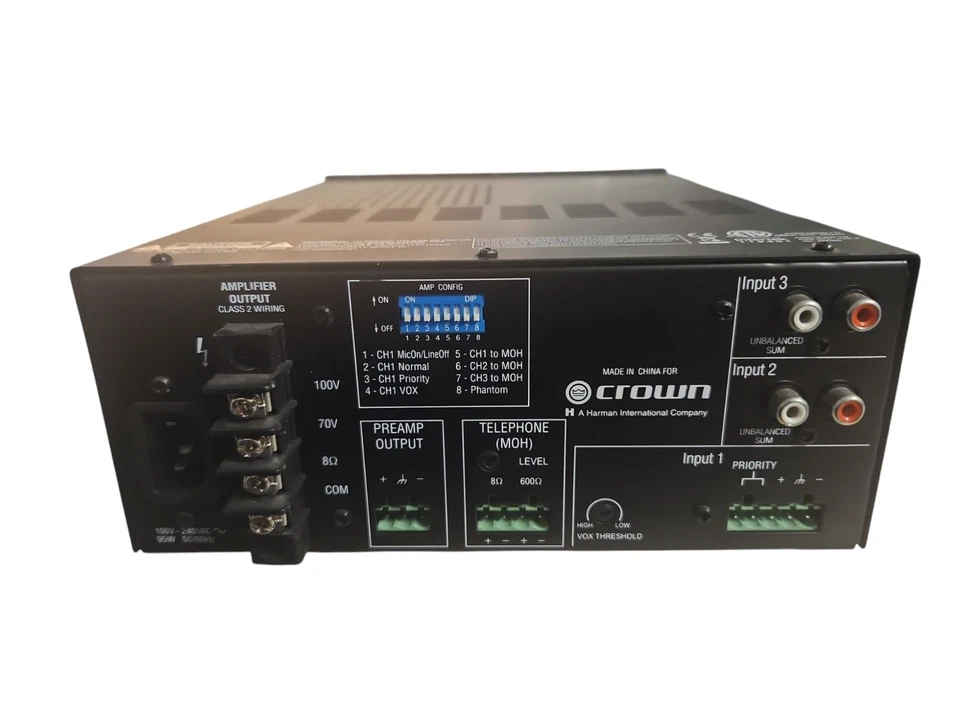 Crown 135MA Three-input, 35-Watt Mixer/Amplifier - Image 3 of 4