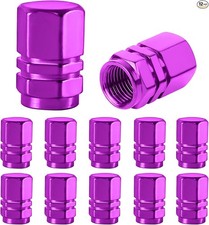 12 PCS Tire Valve Stem Caps, Corrosion Resistant Aluminum Air Caps, Purple