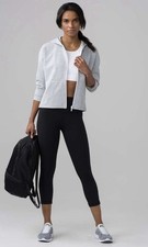 Lululemon Minimal Hoodie Heather Gray Size 6 Full Zip Pocket Running Athleisure