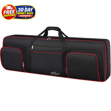 76 Key Keyboard Case Soft with 76 Key, 48.4"x 18"x6.1", Black Red