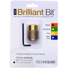 1" Techniglass Diamond Brilliant Grinder Bit Rapid Coarse 80/100 Grit