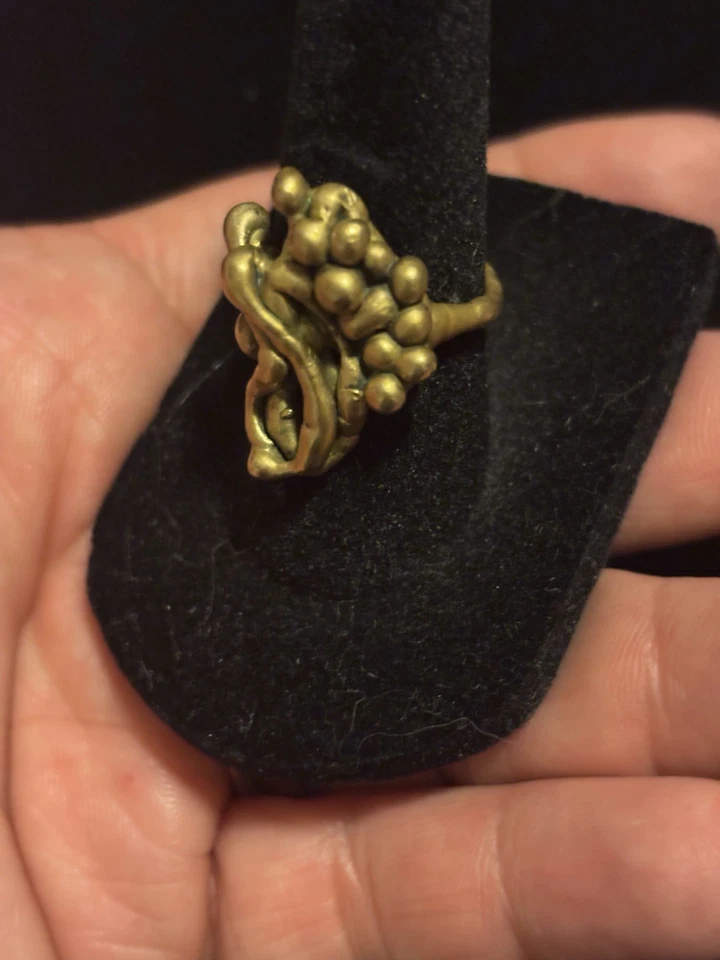 Vintage Modernist Brutalist Brass Or Bronze Rings size 3 & 6 - Image 4 of 4