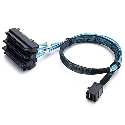 CableDeconn SFF-8643 Mini SAS Kabel 1,0m auf 4 SFF-8482 Stecker 12 Gbit