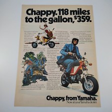 Yamaha Chappy Moped Print Ad Vintage Original 1970s Motorcycle Scooter Mini Bike