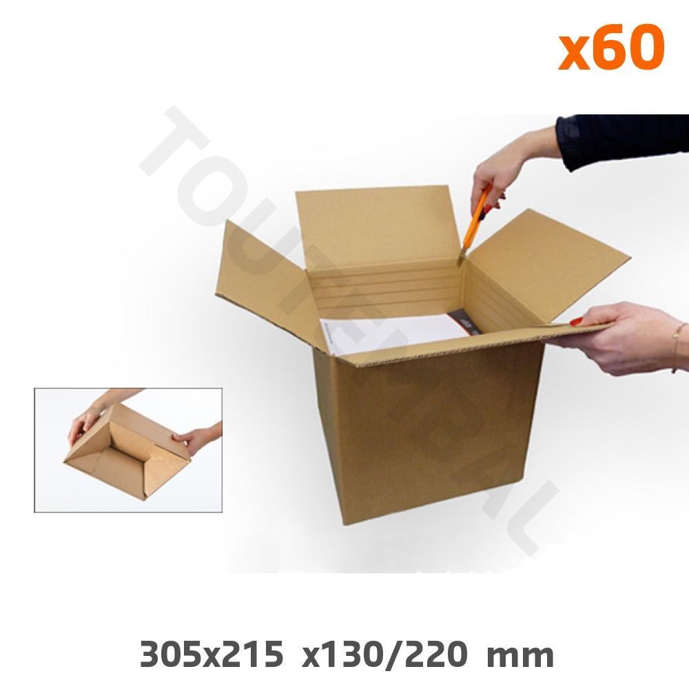 Carton double cannelure 305x215mm ajustable pour emballer et protéger les objets lourds