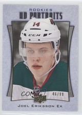 2016 Upper Deck UD Portraits Rookie Gold Foil 45/99 Joel Eriksson Ek #P-77 fv4
