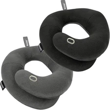 BCOZZY Pillow Bundle: Includes 2 Travel Neck Pillows for Adults in X-Large, F...