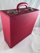 Red LP Record storage carry case for 12" records no keys