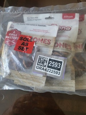 Real Chicken & Beef T-Bone Chews -24 Natural Treats for Happy Dogs, Rawhide-Free