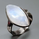 Handmade jewelry Natural Moonstone Ring 925 Sterling Silver Size 9 /R457689