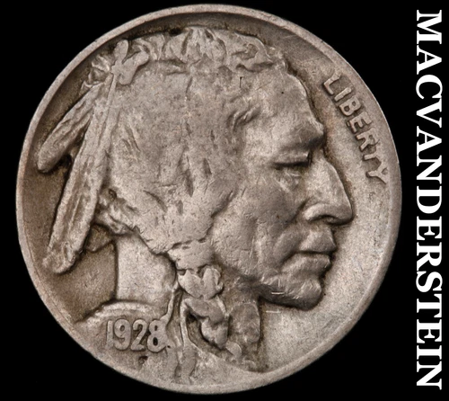 1928-D Buffalo Nickel- Semi Key Better Date No Reserve #J2624