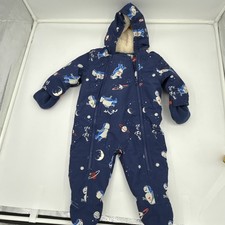 BABY BODEN 3-6M Hooded One Piece Robots Space  Double Zip Lined Snowsuit