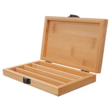  Bamboo Paint Storage Box Water Color Palette Small Watercolor with Lid