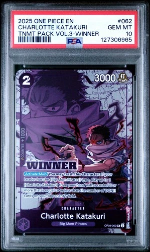One Piece Charlotte Katakuri OP08-062 Winner Pack Vol.3 PSA 10 GEM MINT English