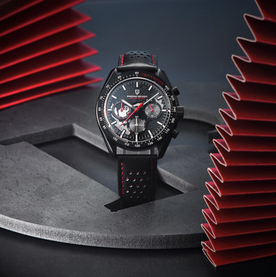 Pagani Design Men s Watch PD-1779 Chronograph Red Black Dark side of Moon NEW
