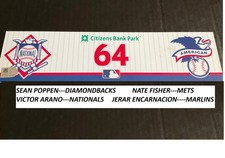 PHILLIES~2022 AUTHENTIC VISITING LOCKER ROOM PLATE # 64 SEAN POPPEN SGA