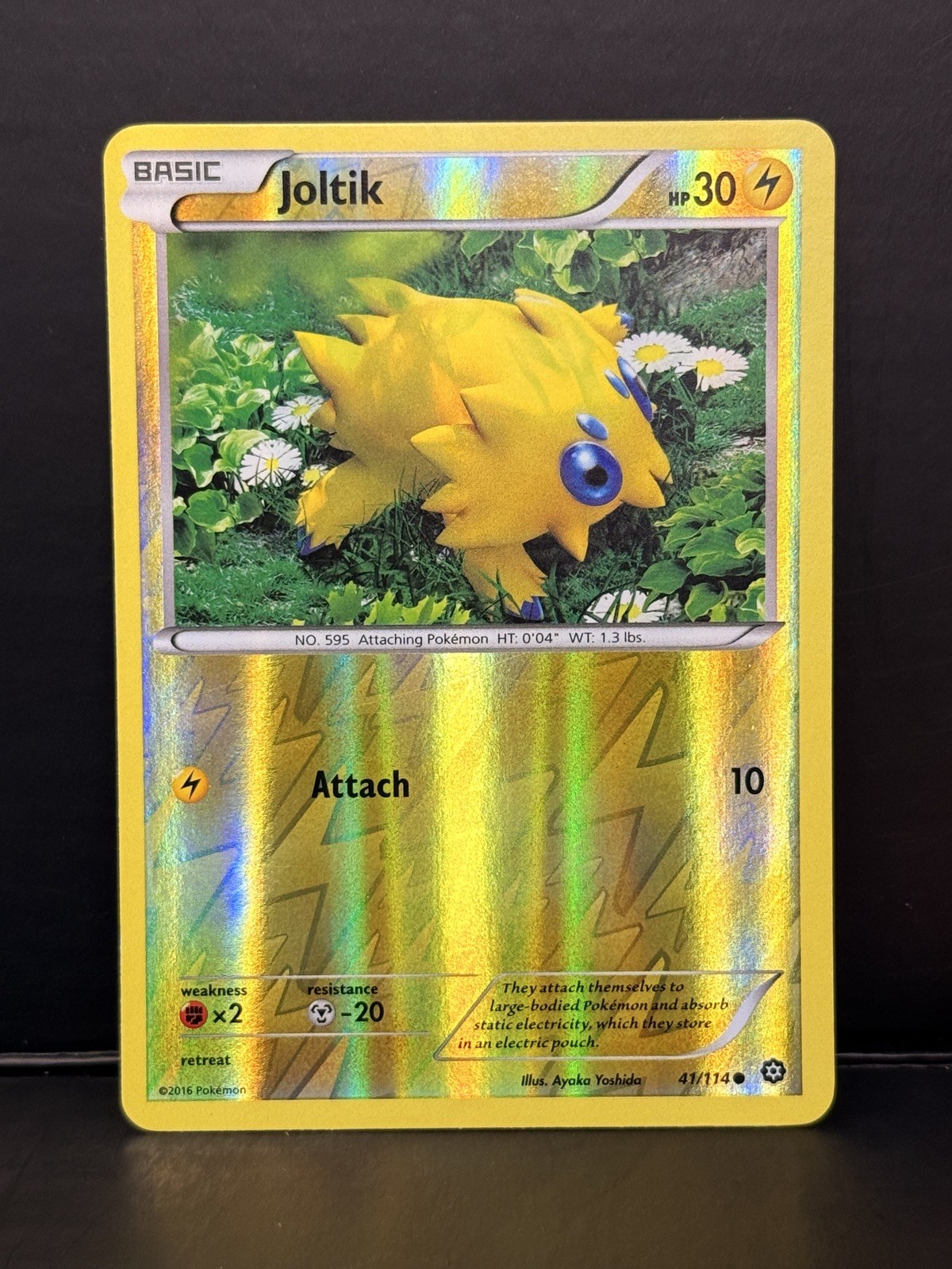 Joltik 41/114 2016 XY Steam Siege Pokemon Card Reverse Holo Common - LP