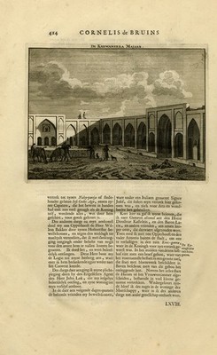 Antique Print-Topography-Karavanserai Majaer near Isphahan-Iran-De Bruyn-1711