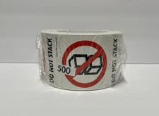 500 Labels - ULINE Do Not Stack Labels 3" x 4" Stickers S-853 Sealed