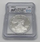 1993 P $1 American Silver Eagle 1oz ICG PR70DCAM Austin Hutto Signed