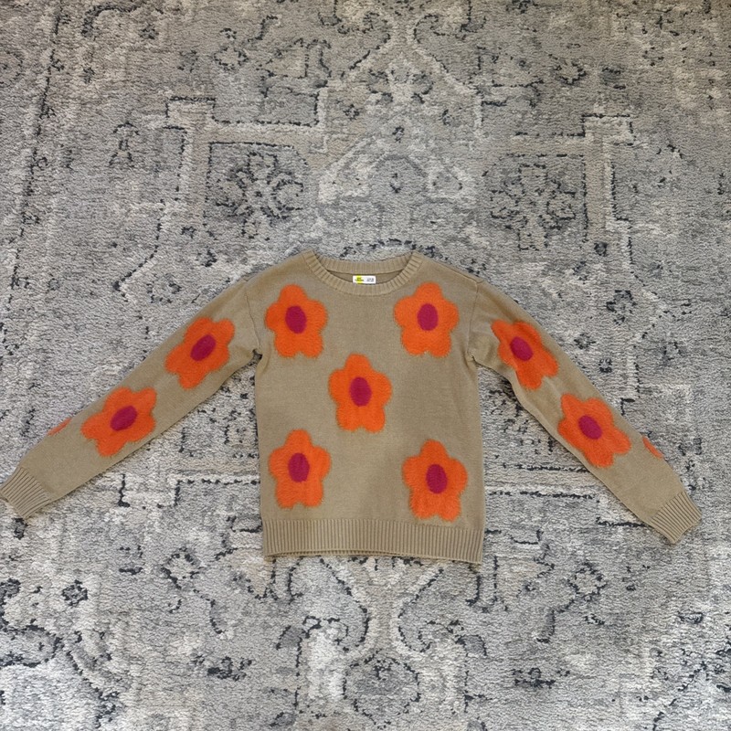 Epic Threads Kids Large 14-16 Fuzzy Flower Knit Sweater NWT Funky Bright Fun