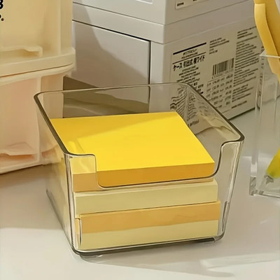 Clear Sticky Note Holder, Acrylic Memo Stand Organizer, Waterproof Desktop Stora