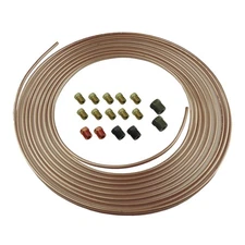 Copper Nickel Brake Line Tubing Kit 3/16 OD 25 Foot Coil Roll all Size Fittings