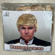 BILLIONAIRE POLITICAL BLONDE PRESIDENT TRUMP COMB OVER WIG COSTUME ACC MR178136