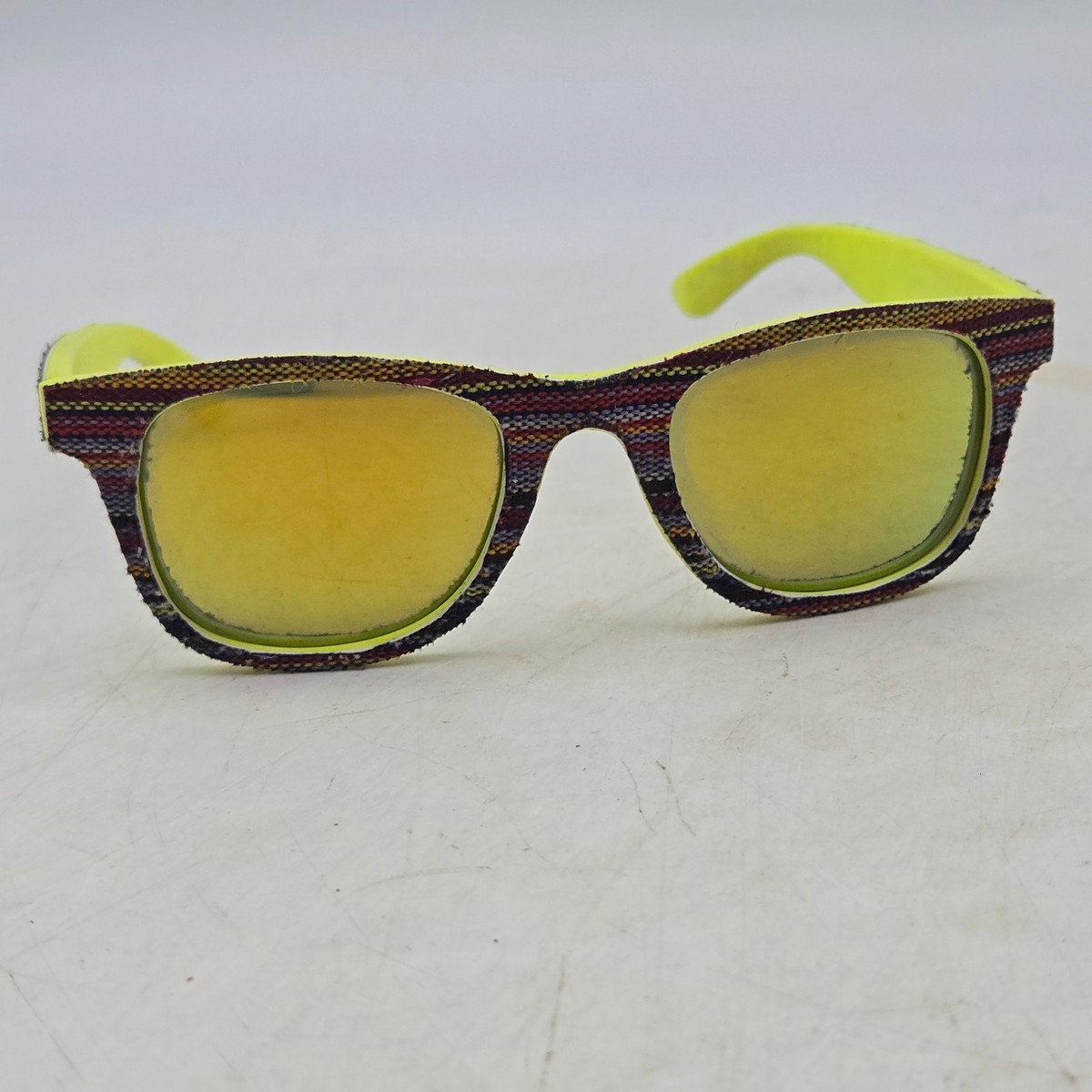 Pugs Classic Style C6 Mens Sunglasses Neon Yellow Striped 