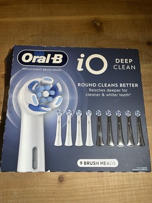 Oral B Replacement Brush Heads iO Deep Clean Round 9 Pack New Open Box
