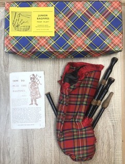 Vintage Junior Bagpipes That Play Made In Scotland Boxed With Instruction Bookle